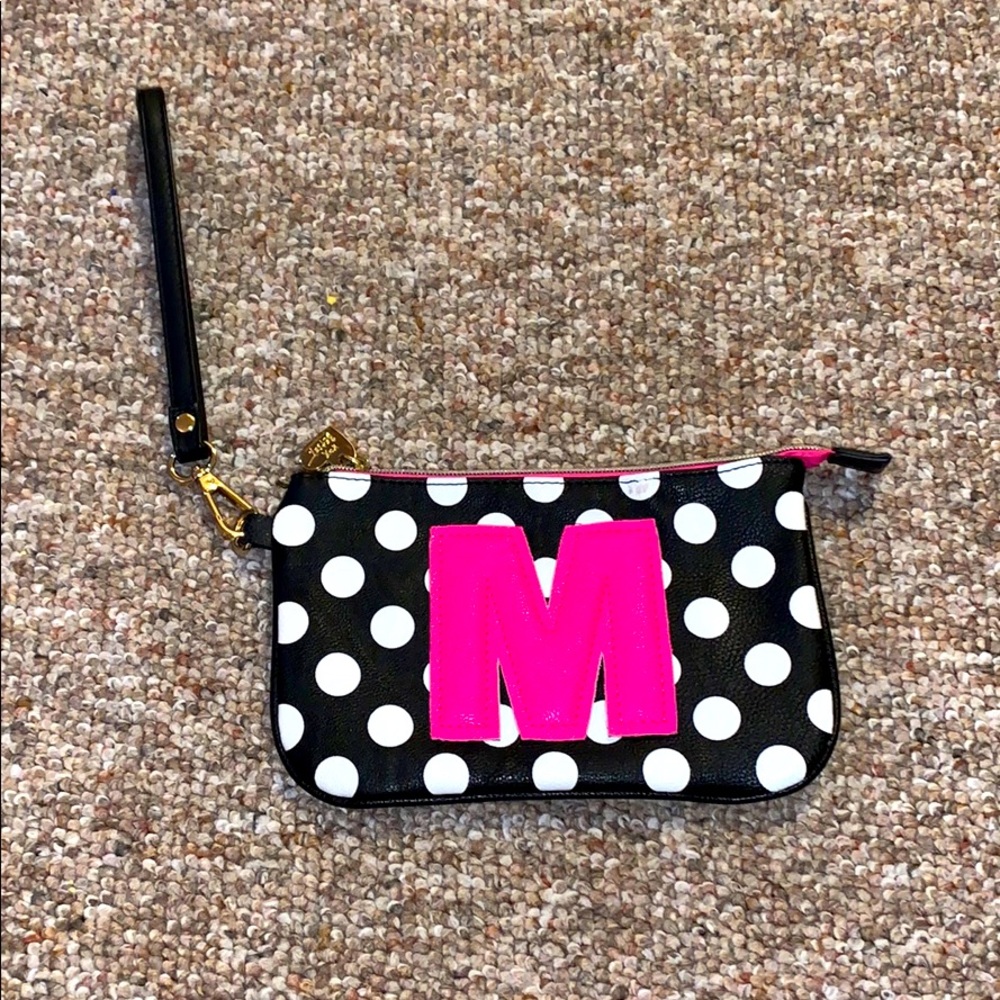Betsey Johnson M Clutch Bag/wristlet black & pink